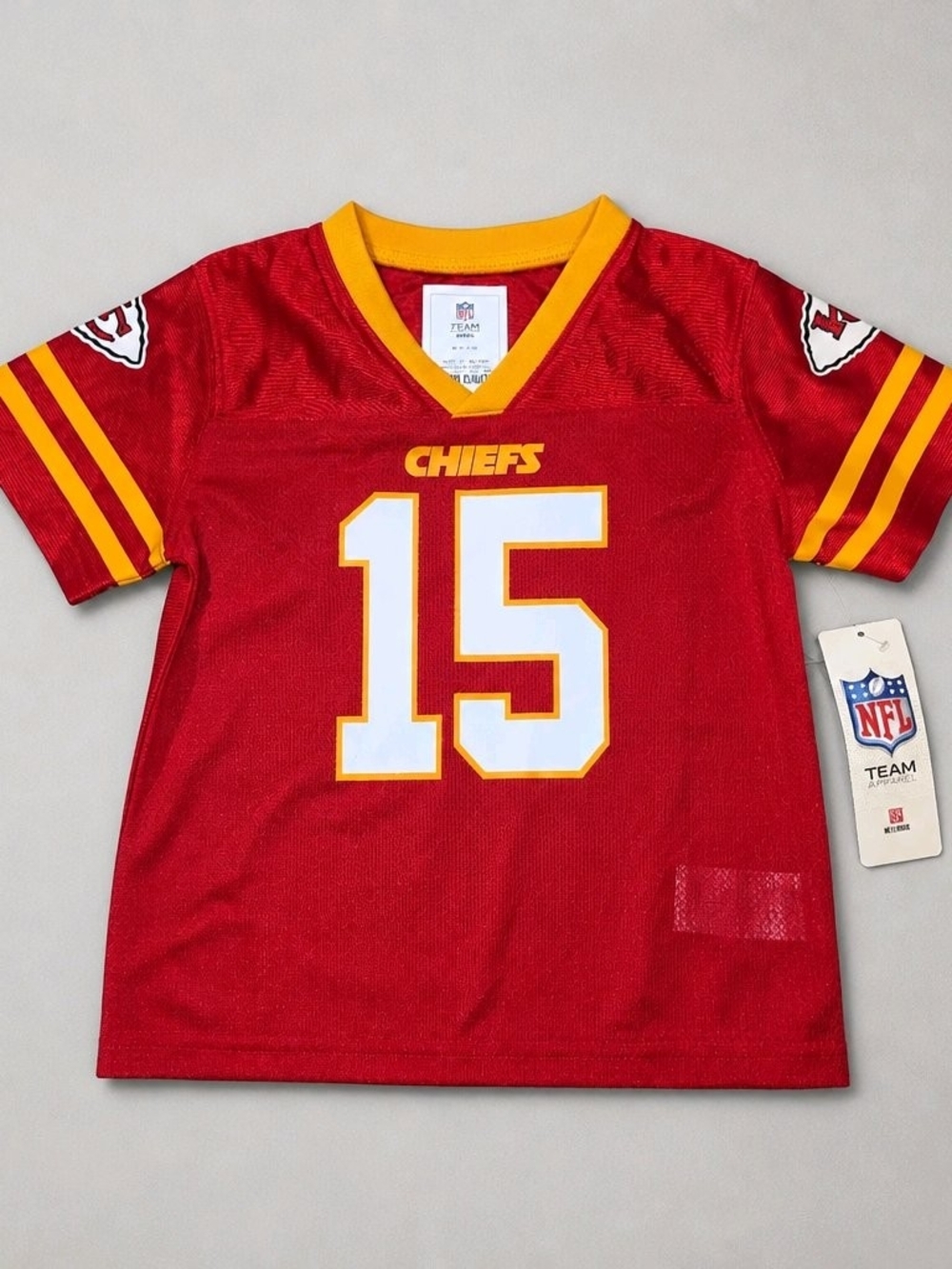 Kansas City Chiefs #15 Youth Football Jersey in Red and Yellow